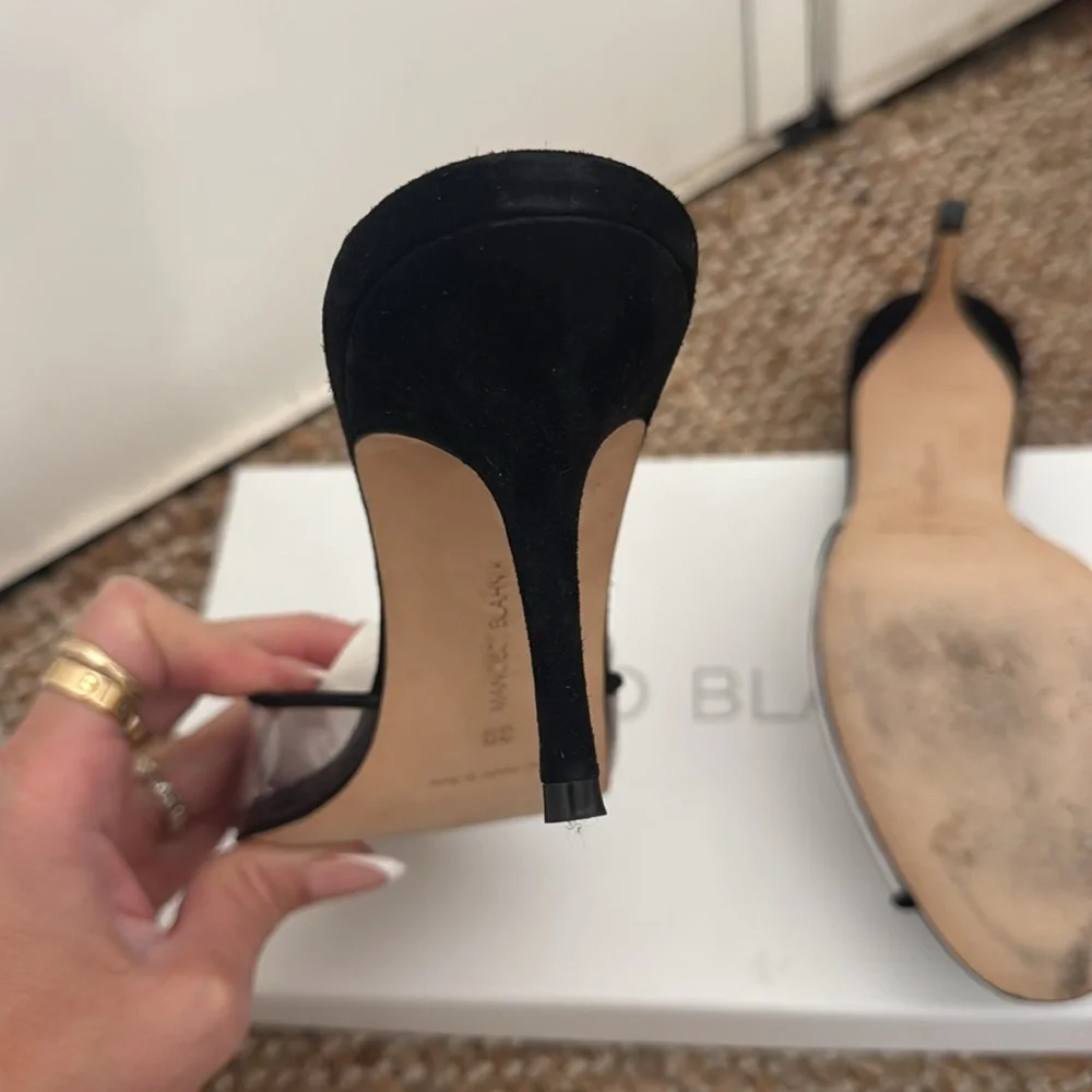 Manolo Blahnik pvc and suede mules - Picture 4 of 9